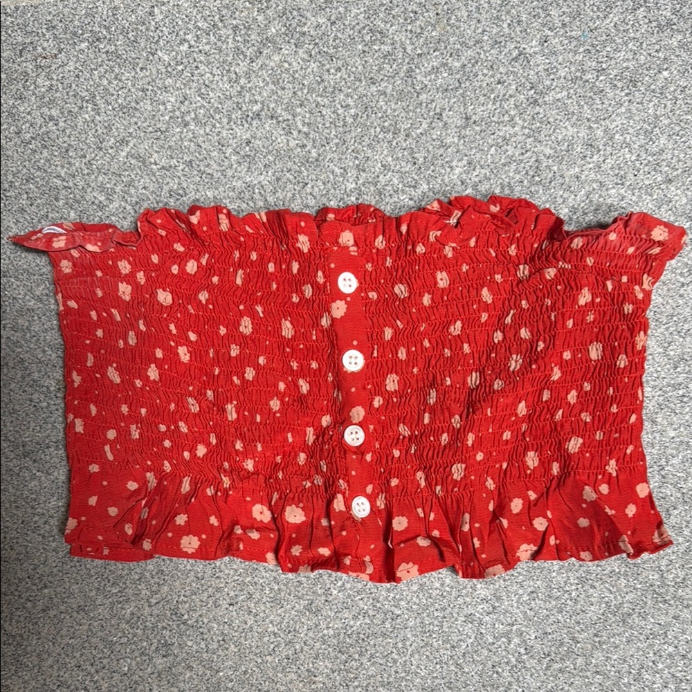 Faithfull the Brand Red Floral Top - Picture 2 of 5